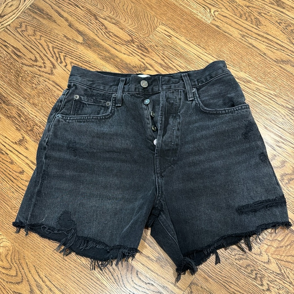 AGOLDE Riley Shorts in Vortex - Picture 3 of 7